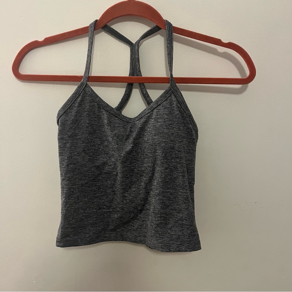 Cropped padded y back work out tank
